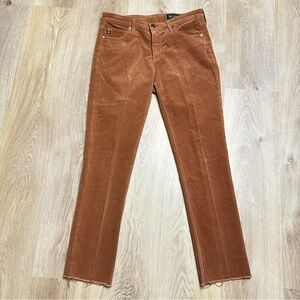 AG Adriano Goldschmied PRIMA Cigarette Leg Brown Corduroy Pants size 27